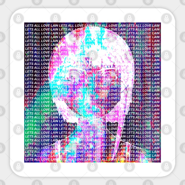 LETS ALL LOVE LAIN GLITCH SAD JAPANESE ANIME AESTHETIC Sticker by Poser_Boy